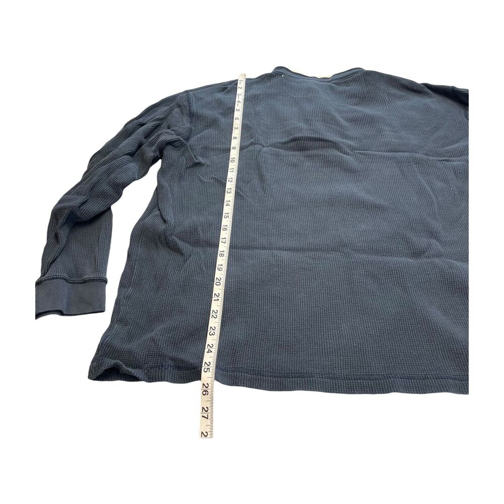 Reservoir World Wide Sweater Large Gray 100% Cotton Henley Neck Knit Long Sleeve - Picture 4 of 7